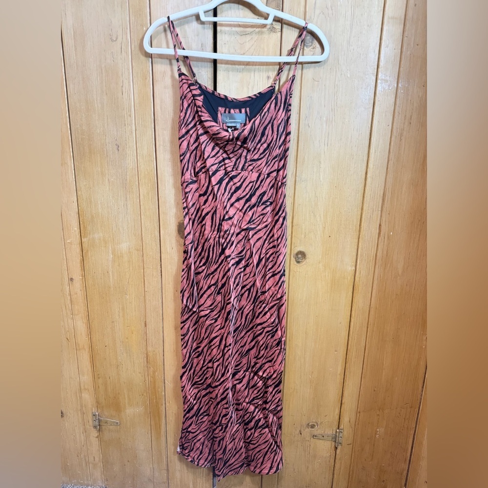 Anthropologie Zebra Striped Spaghetti Strap MIDI Dress